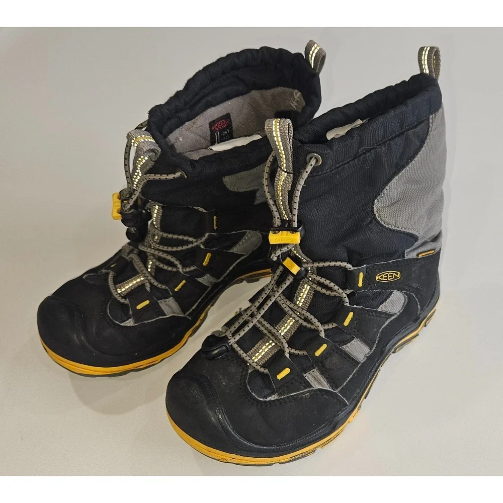 KEEN Winterport II Waterproof Insulated -25°F Kids Boot Black Gray Size 12